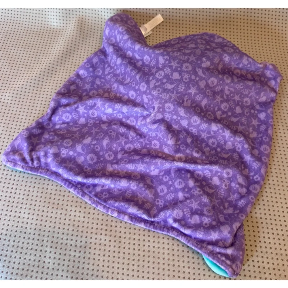 Disney Baby Ariel Little Mermaid Security Blanket Lovey Plush Teal Purple Shell